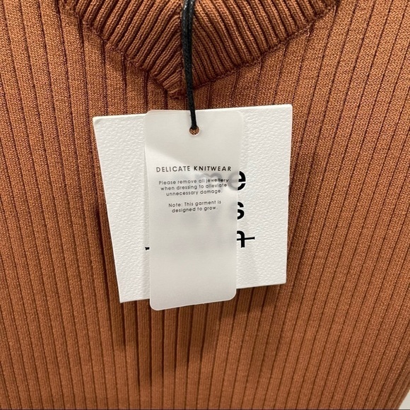 Somedays Lovin Pastel Skies Pinafore Ribbed Dress in Hazelnut Medium V-Neck New - Picture 8 of 12